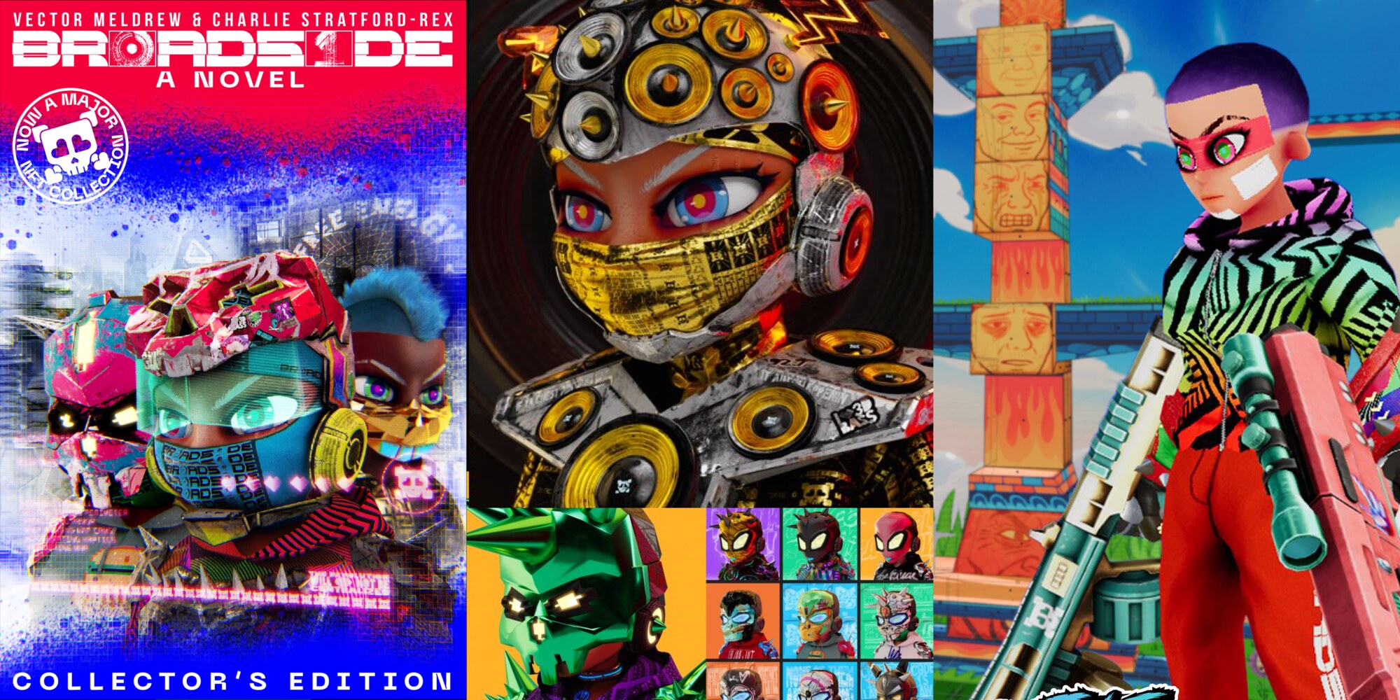Broadside: A Novel, Collector's Edition — a solarpunk universe of owned characters, weapons and game worlds